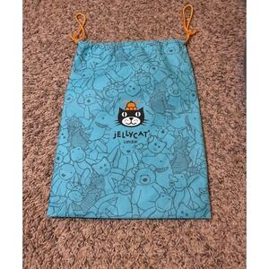 Jellycat London Drawstring Dust Bag Turquoise Blue Character Print Storage Pouch